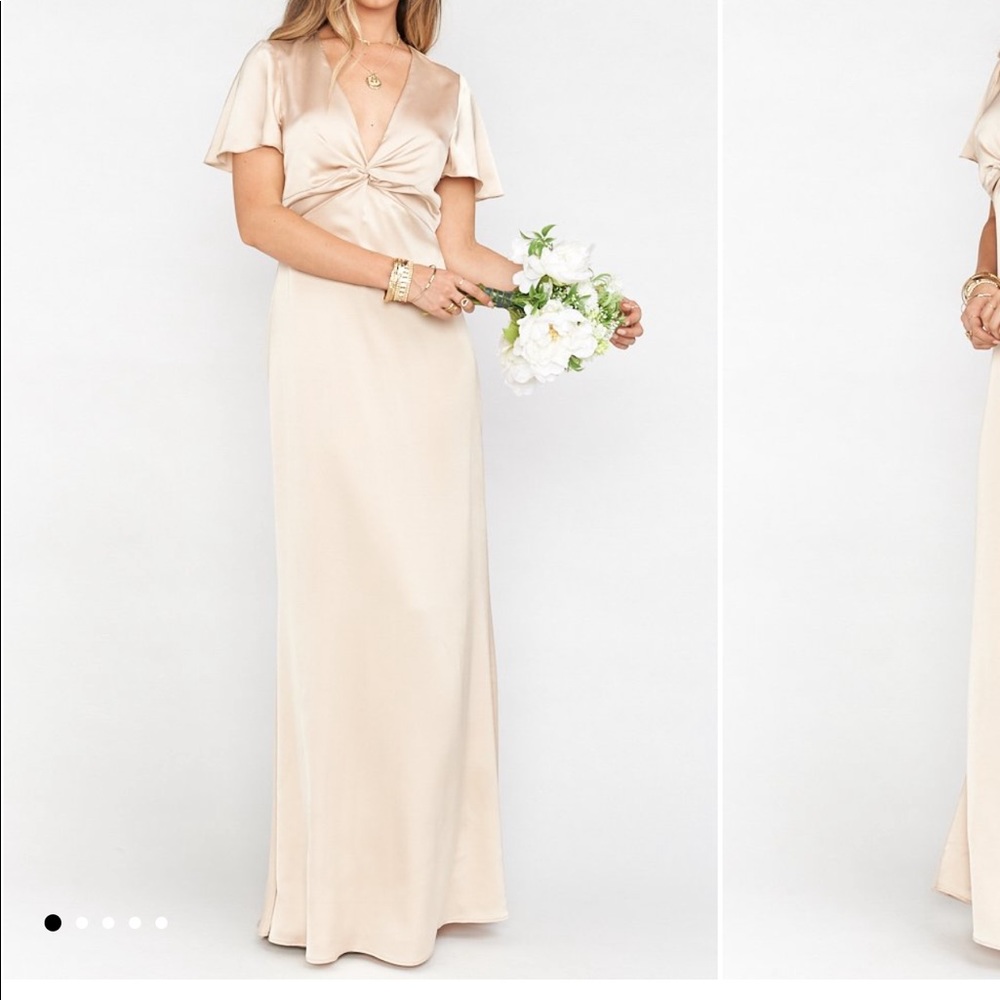 Show me your mumu rome twist dress in champagne